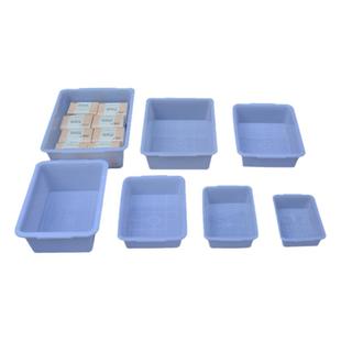 长方形白色收纳盒食品加工水产冷冻餐具盒仓库拣货车配货用塑料筐