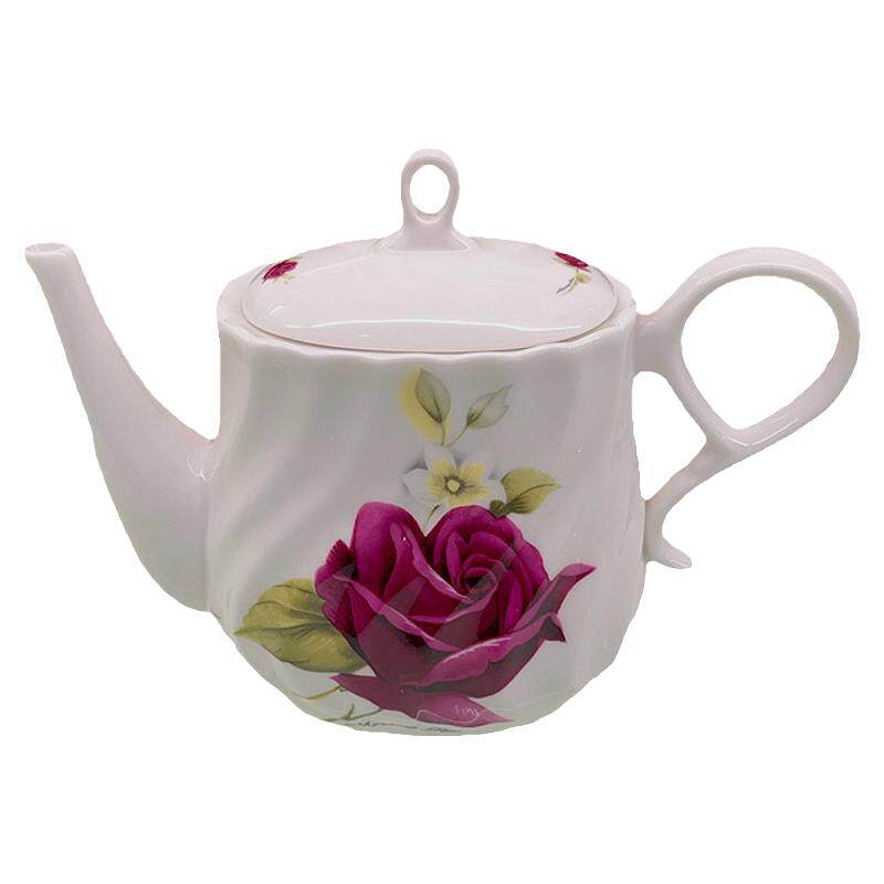 玫瑰花咖啡茶壶陶瓷冷水具牛奶水壶茶具花茶壶卫生耐热耐高温家用