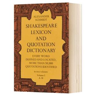 莎士比亚词典1 英文原版 Shakespeare Lexicon and Quotation Dictionary Vol 1 英文版Alexander Schmidt 进口原版英语书籍