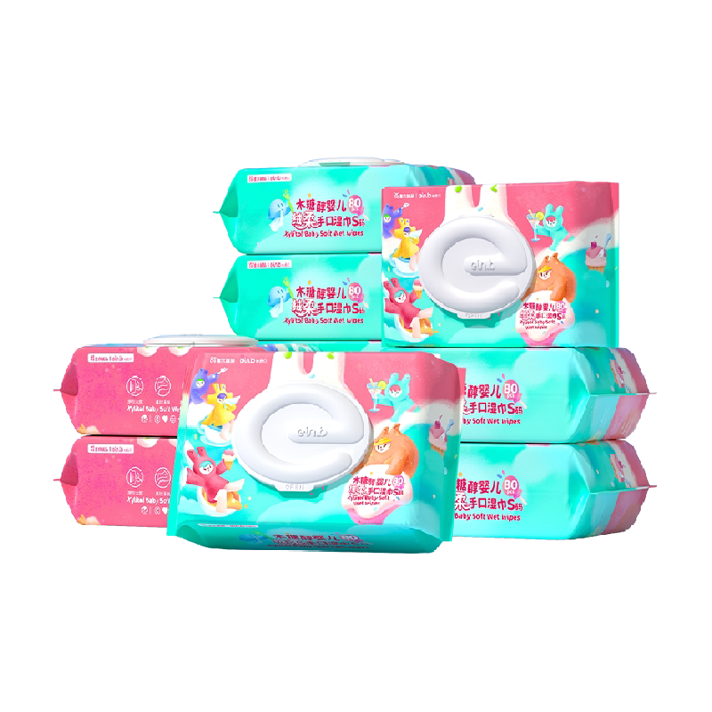 怡恩贝婴儿手口专用湿巾纸新生宝宝儿童柔湿巾实惠家用装大包加厚