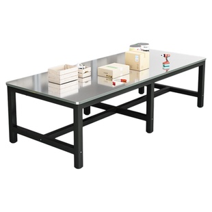 不锈钢工作台饭店加厚案板桌双层厨房操作台车间流水线打包打荷台