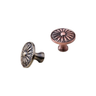 欧式仿古青红古铜色小把手现代简约衣柜橱柜黑古抽屉圆形单孔拉手