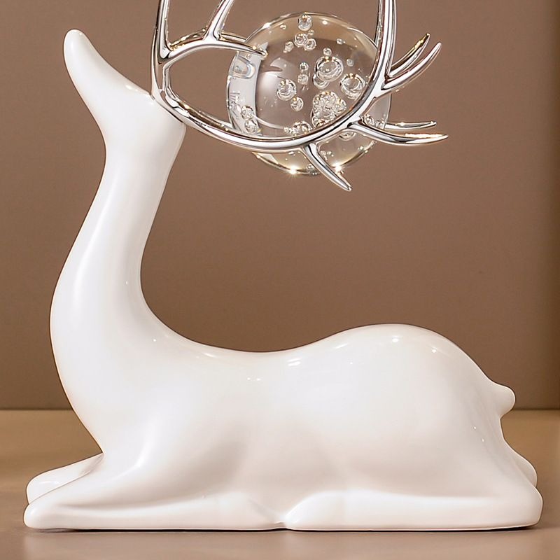 水晶球小鹿客厅摆件高端大气上档次酒柜电视展示柜高端艺术装饰品