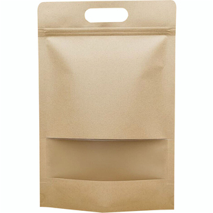 牛皮纸透明开窗包装袋半斤一斤装自封口袋通用手提250g茶叶拉链袋