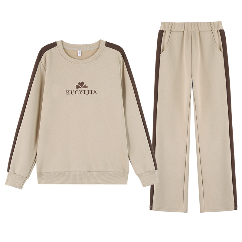 圆领显瘦休闲运动服套装女春秋款