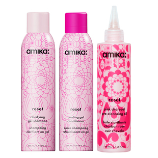 【限定套组】amika reset深层净澈洁净洗护啫喱清爽养护套组临期