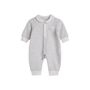 考拉蒂尔婴儿连体衣春秋季宝宝中开哈衣婴幼儿撞色长袖爬爬服男女