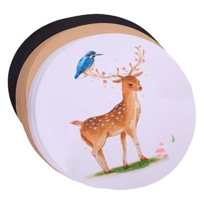 绘画纸力武圆形卡纸白卡纸美术