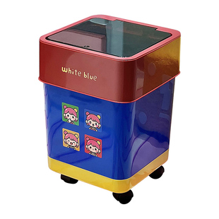 生活一角 滑轮带盖垃圾桶厨房客厅卫生间办公室可移动创意纸篓桶