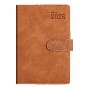 2026年A4日程本定制商务办公打卡本大尺寸带日历记事本可印logo皮面本自填式工作效率手册一日一页时间计划本