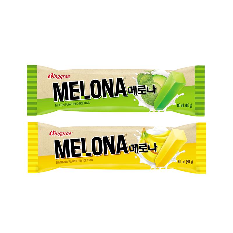 韩国进口宾格瑞melona蜜乐娜香蕉雪糕冷饮哈密瓜冰棍80g/支