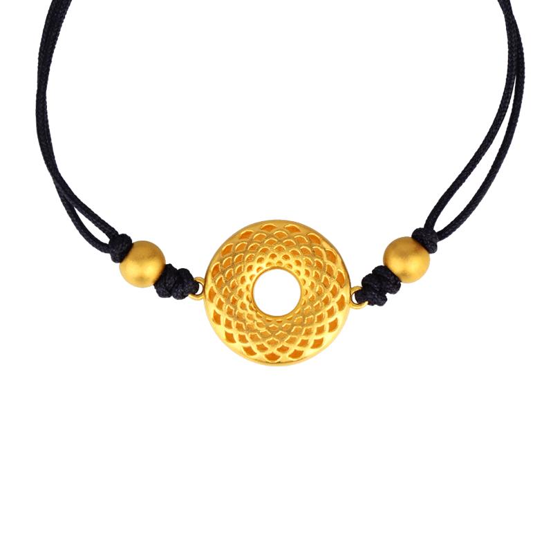 老庙黄金足金吊坠古韵优品八宝平安扣手饰情侣转运珠手串