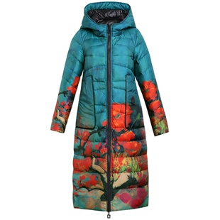 轻薄羽绒服女中长款2025冬新款花色大码中老年妈妈装洋气爆款外套