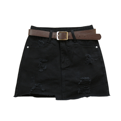 A型短裙百搭黑色防走光