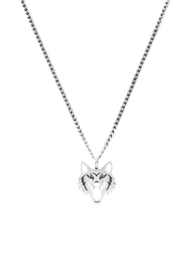 钛钢蛇骨链男女镂空狼头项链吊坠