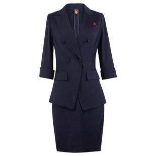 诗璐雅七分袖职业女装春秋薄款西服套装置业顾问经理工作装西装女