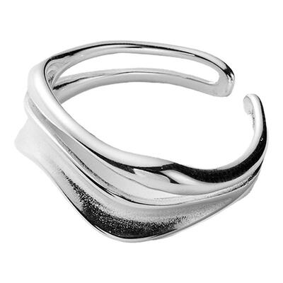 双层波浪戒指女个性百搭素圈指环