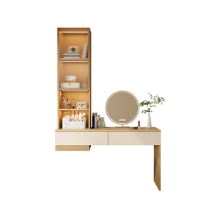 原木风定制卧室飘窗柜梳妆台飘窗空间改造阳台收纳柜子定制储物柜