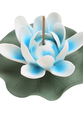 中式禅意陶瓷莲花香座线盘香插托