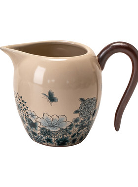 瓷牌茗米黄汝窑公道杯茶漏组合