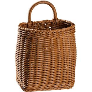 Kens北欧编织篮厨房姜蒜收纳筐复古壁挂篮手提小花篮厨具挂篮