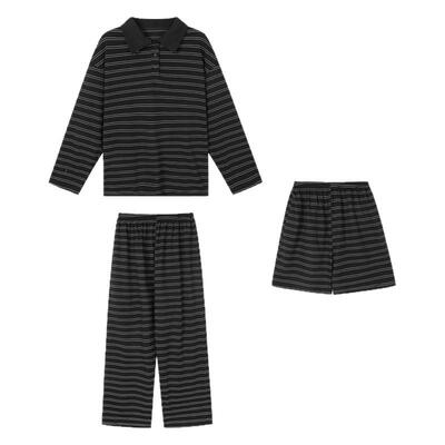馨帮帮Homedress慵懒风条纹睡衣