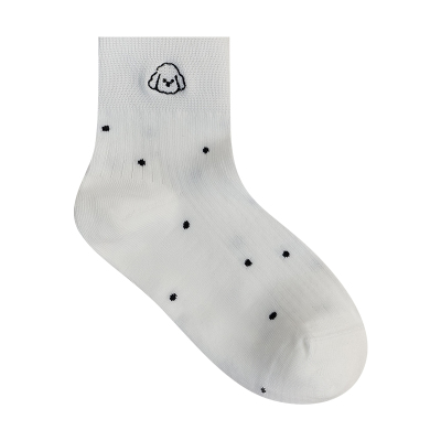 Himadesocks刺绣卡通小狗短袜