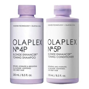 欧拉裴Olaplex4P去黄奶奶灰白金锁色护色染烫修复紫色洗发水护发