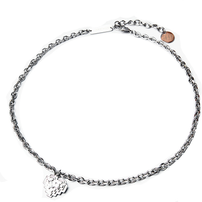 JW爱心镶锆石吊坠十字锁骨项链