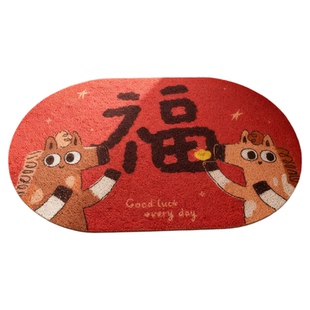 野蛮集2026年马年原创可爱新年门前垫专用入户门丝圈地毯地垫门垫