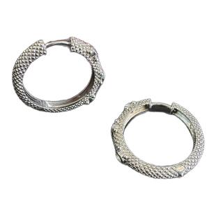 顶奢潮！judith5古董设计925银耳圈复古女礼物银耳环银纽纹华丽us