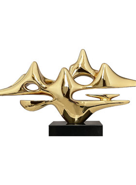 中式玄关酒店客厅雕塑电镀