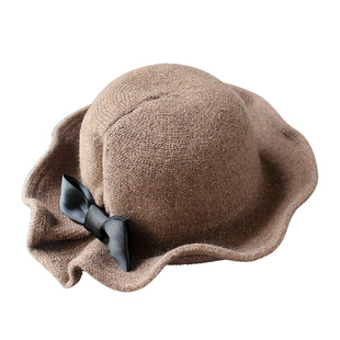 秋冬天羊毛呢帽子女士时尚圆顶礼帽韩国可爱百搭盆帽网红渔夫帽潮