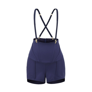 丰胯垫鱼骨收腰背带短裤女春秋季新款御姐轻熟风高腰显瘦外穿裤子