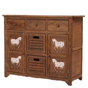 田园床头柜大号收纳柜马门柜子储物柜碳化收纳斗柜玄关柜客厅柜子