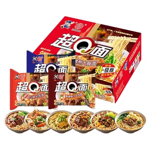 裕昌超q方便面6种口味混合整箱香辣红烧牛肉面宿舍干吃速食品泡面