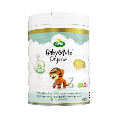 Arla宝贝与我丹麦进口有机A2白金罐婴幼儿奶粉2段600g*4罐 6-12月