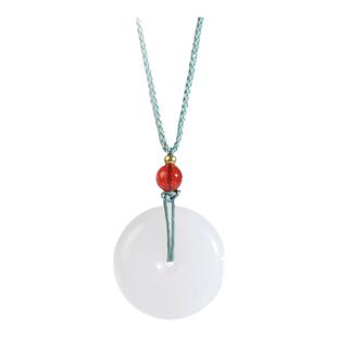 金丝玉平安扣吊坠东海水晶玛瑙玉髓翡翠宝玉石和田玉羊脂白玉项链