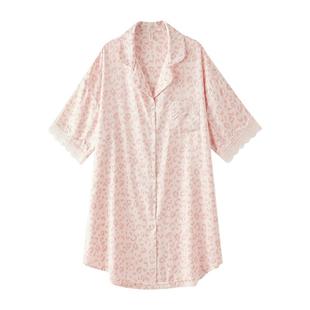 睡裙女士冰丝豹纹性感睡衣夏季蕾丝衬衫裙2026新款纯欲风丝绸春秋