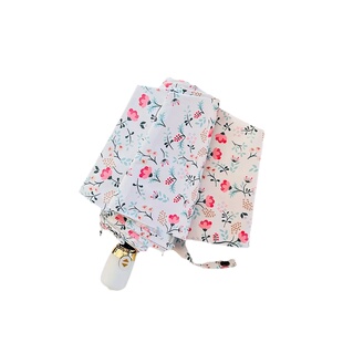 日系碎花全自动遮阳伞彩胶防晒三折叠太阳伞防紫外线女晴雨两用伞