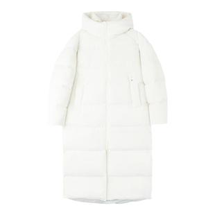 PAPERLLL辛间连帽长款90白鸭绒羽绒服女2025冬季新款宽松条纹外套