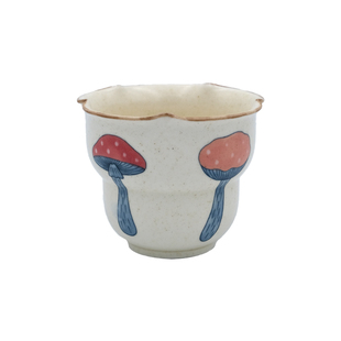 旷野集 小蘑菇葫芦手握咖啡杯280ml景德镇手绘陶瓷拿铁杯拉花送礼