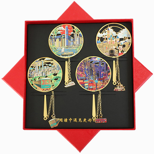 夜香港书签维多利亚港太平山顶迪士尼香港文创金属纪念品定制刻字