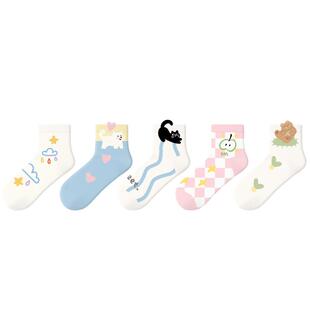 派米袜子女款短袜夏薄款中筒袜2026新款可爱日系春夏女生短筒袜棉