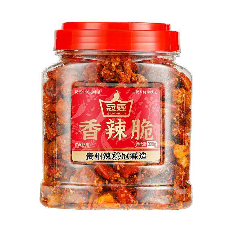 冠霖辣椒香辣脆贵州特产油炸辣椒香酥脆芝麻花生下酒菜零食小吃