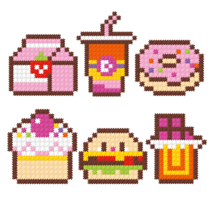 decodeco像素拼插积木手工diy创意钥匙链女孩玩具新品生日礼物