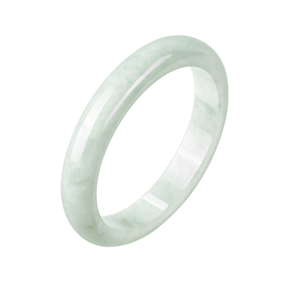 周大生天然翡翠手镯女豆种平安镯