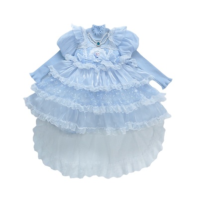 女童秋冬冰雪奇缘爱莎公主毛衣裙