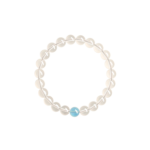 赵露思同款白水晶手串女款天然白水晶海蓝宝转运珠手链送女友礼物