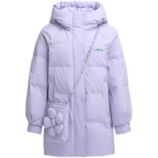 鸭鸭短款羽绒服女2022年新款紫色百搭高级韩版连帽小个子冬季外套